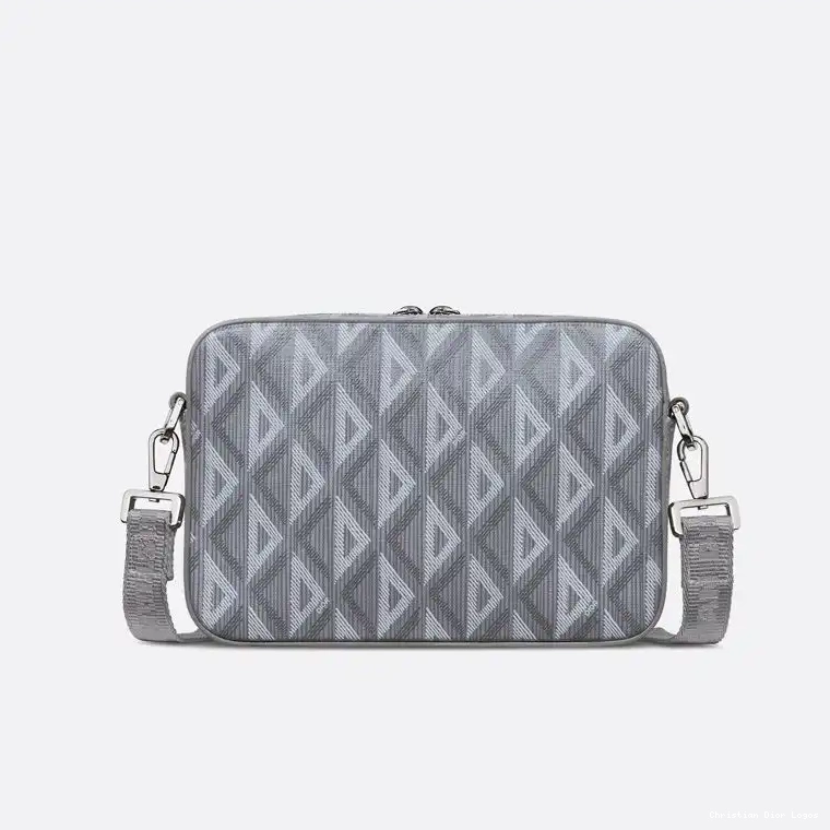 Cheap Grey Dior Safari CD Motif Canvas Messenger Diamond 0425 Luxury